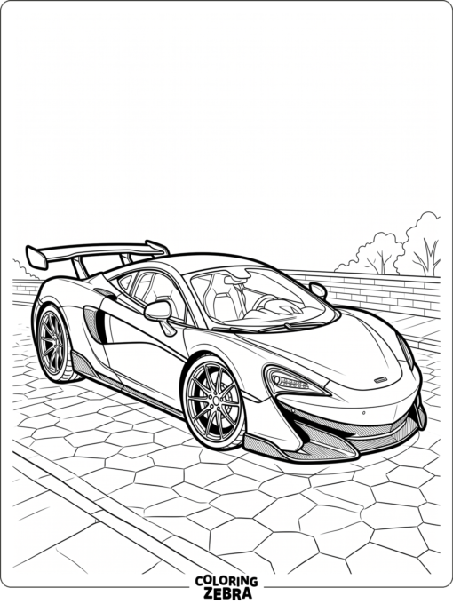 A modern supercar shown at an angle with a rear spoiler