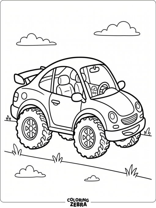 A kid-friendly supercar with big wheels