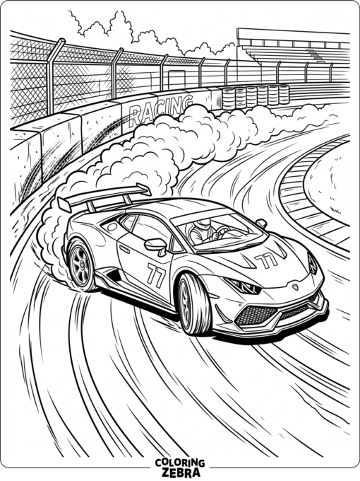 A supercar drifting through a turn