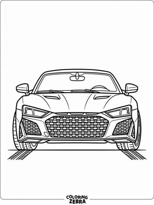A front view of a supercar
