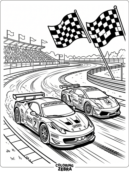 A supercar racing on a track