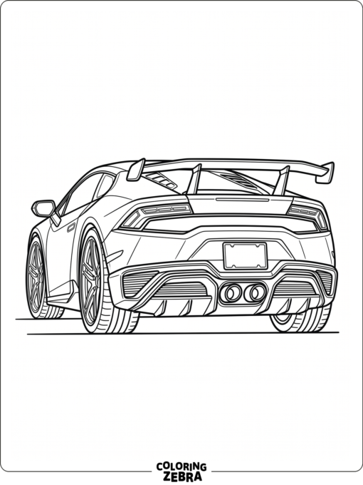 A rear view of a supercar