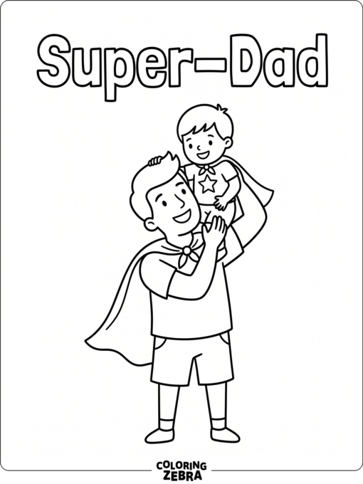 Superhero dad lifting a child