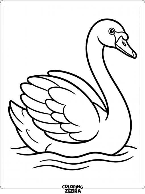 A swan outline with bold lines and no background