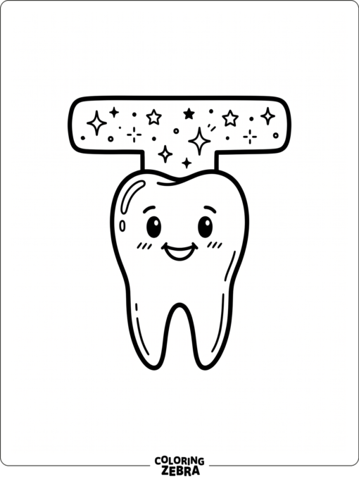 A tooth beside a large letter T