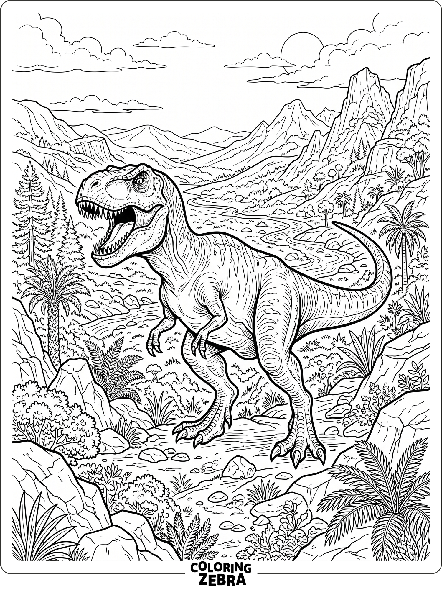43 Free T Rex Coloring Pages Easy Printable PDF Sheets