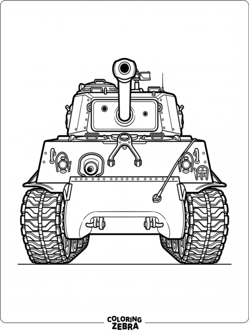 Front view of a tank with a centered barrel
