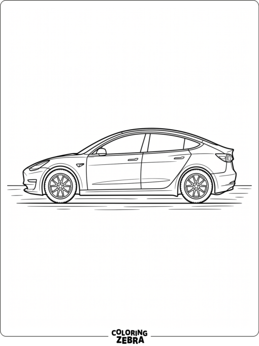 A side view of a Tesla electric car