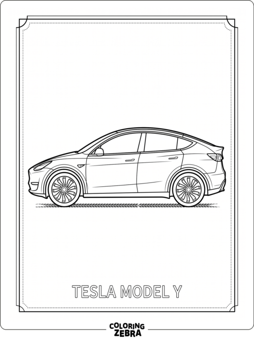 A side view Tesla Model Y outline