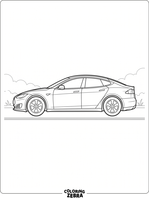 A side view of a Tesla with clean body lines