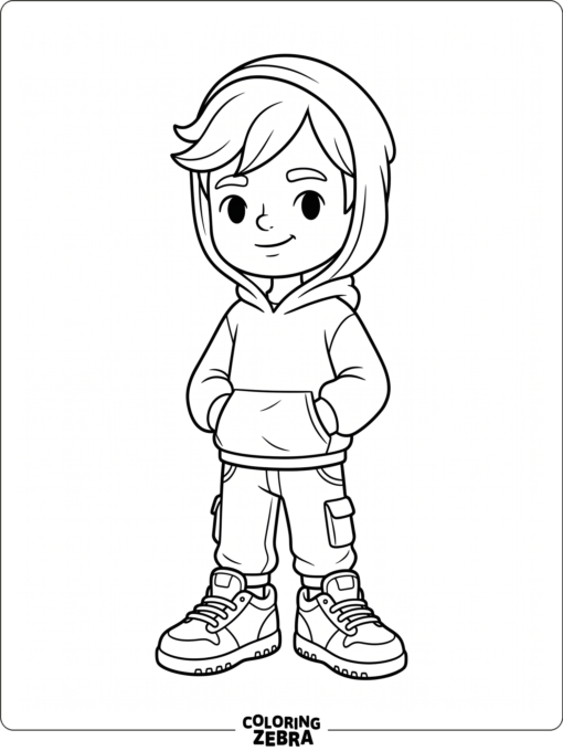 Toca Boca boy with sneakers and hoodie standing in a casual pose