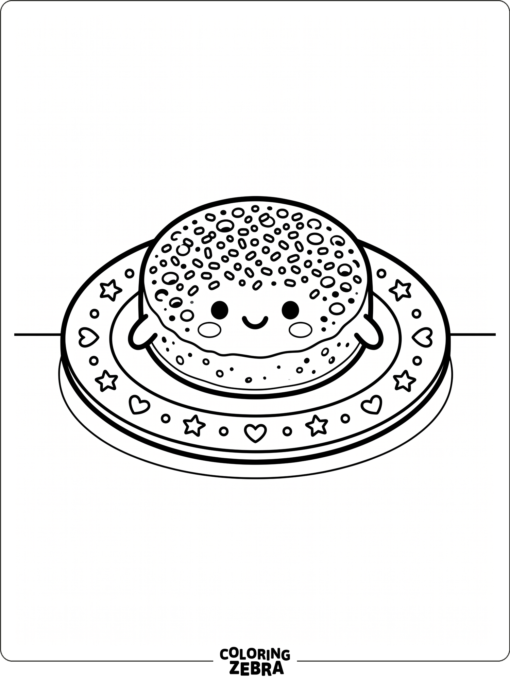 Toca Boca crumpet pastry on a plate with sprinkles