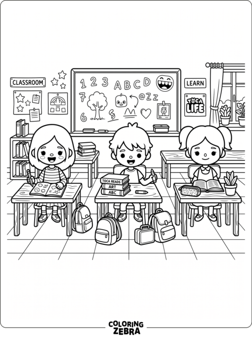 Toca Boca school classroom scene