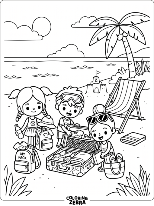 Toca Boca kids getting ready for vacation