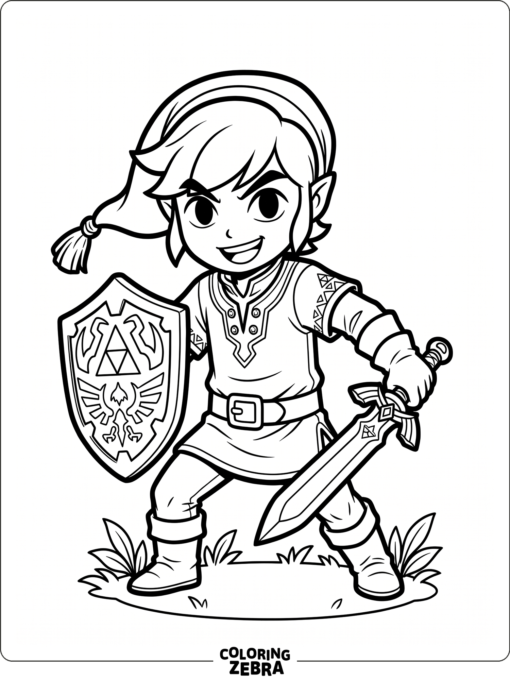 Toon Link with sword and shield