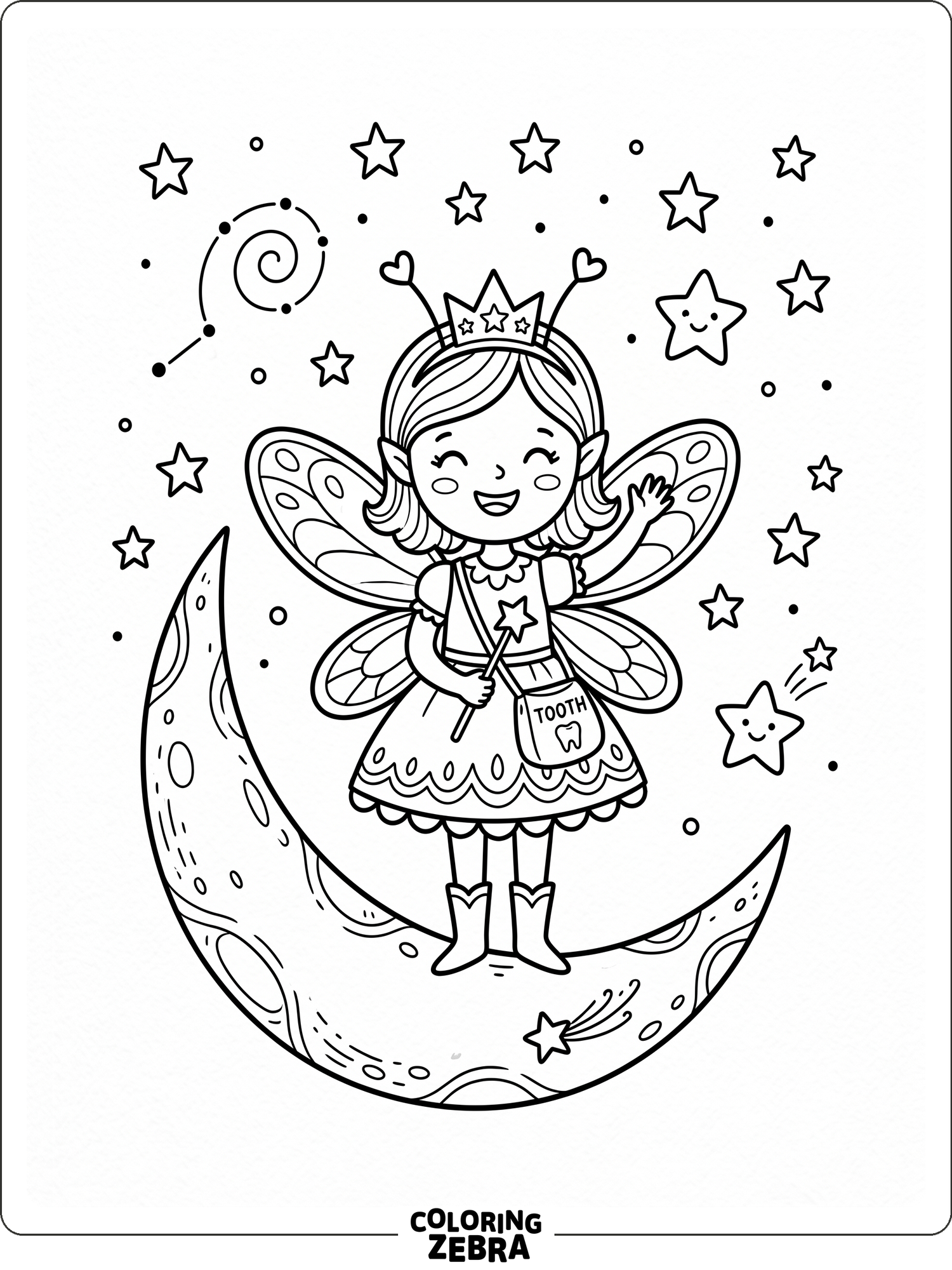 35 Free Tooth Fairy Coloring Pages - Printable PDF Sheets