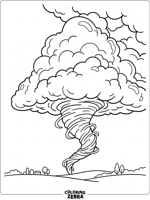 A storm cloud forming a twisting funnel