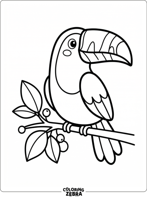 A simple toucan drawn in clean line art