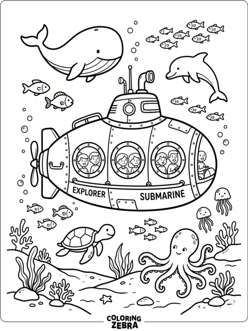 A tourist submarine with big viewing windows