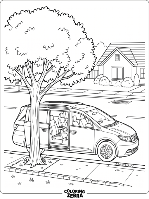 A family minivan with an open sliding door