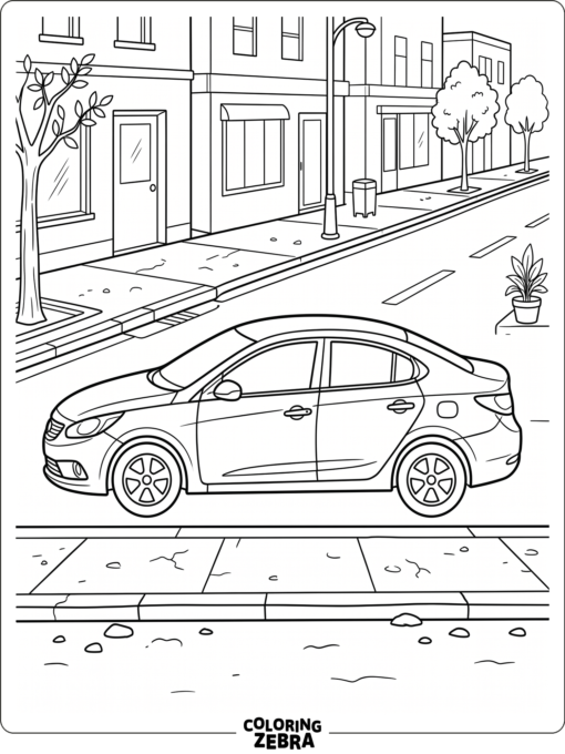 A Toyota Corolla sedan parked near a sidewalk