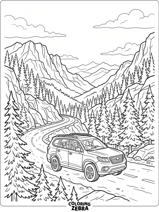 A Toyota Highlander SUV driving along a mountain road