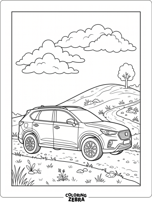 A Toyota Venza crossover parked beside a small hill