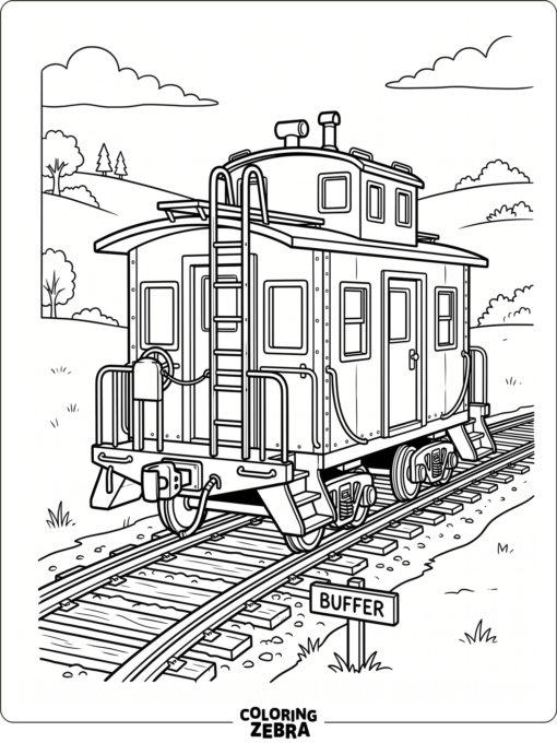 A train caboose with windows and a ladder