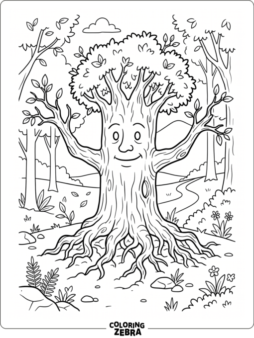 A tree monster with branch arms and roots