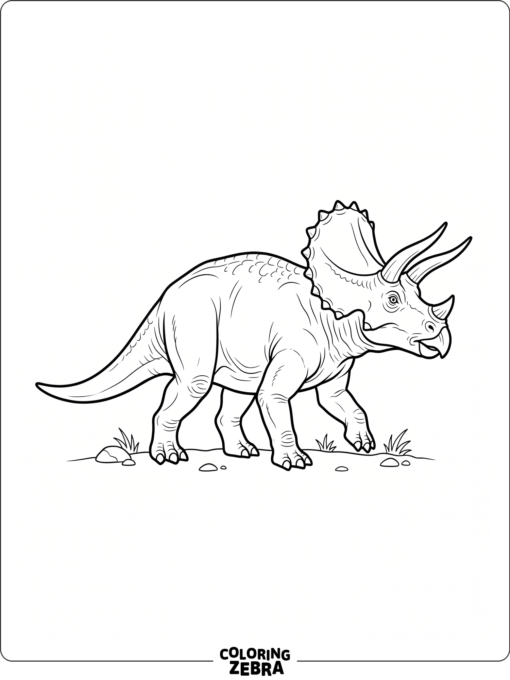 A triceratops side outline with clear horn shapes