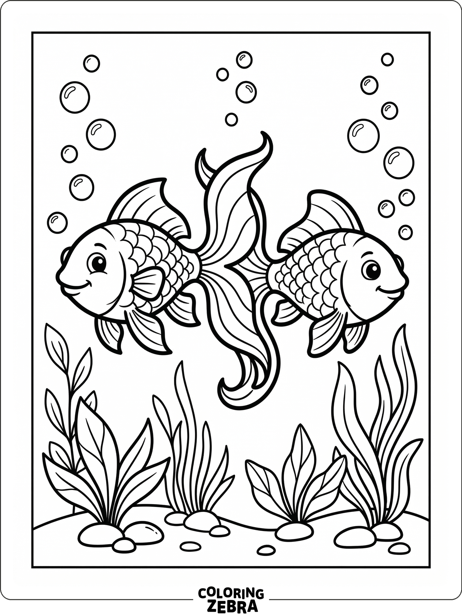Two Goldfish Coloring 40 Free Goldfish Coloring Pages - Printable PDF Sheets