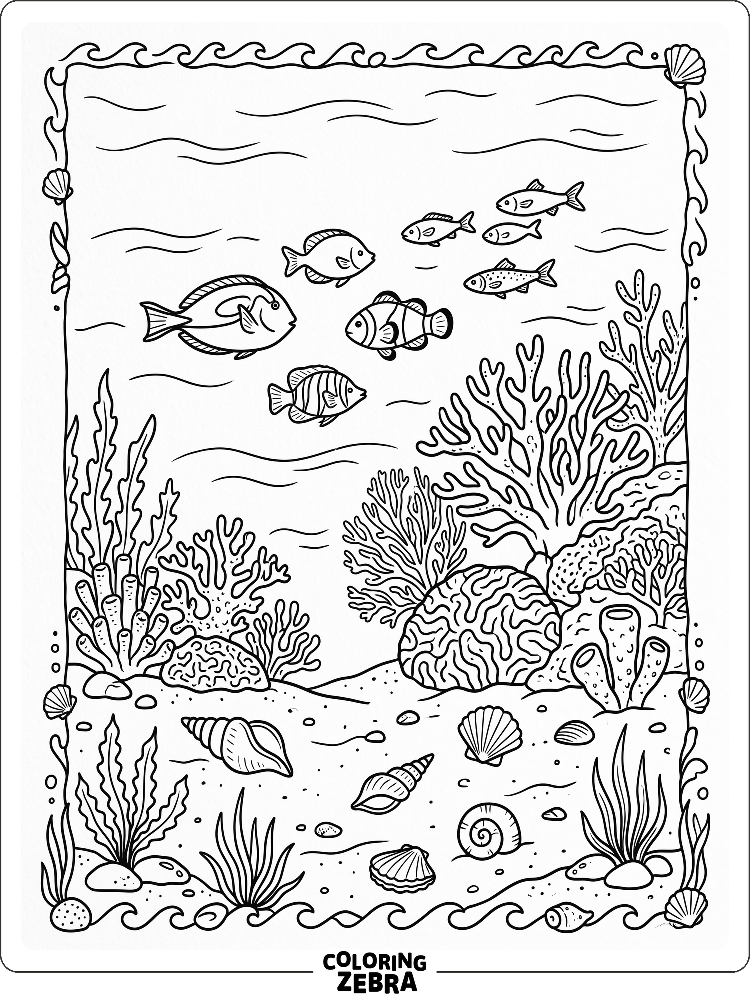 Sea To Color 47 Free Coral Reef Coloring Pages - Printable PDF Sheets