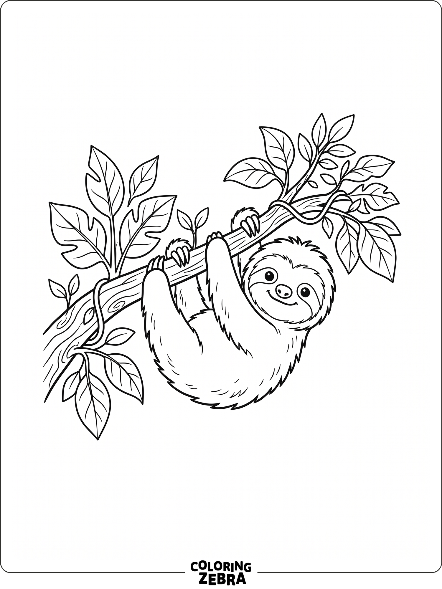 30 Free Sloth Coloring Pages - Printable PDF Sheets
