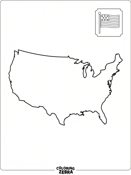United States Map With Small Flag