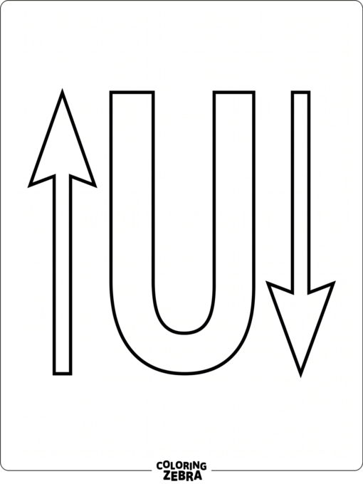 A U with arrows showing up and down