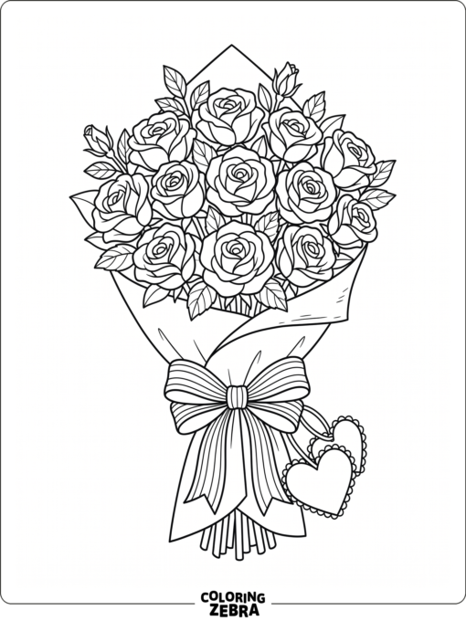 A bouquet of flowers tied with a ribbon