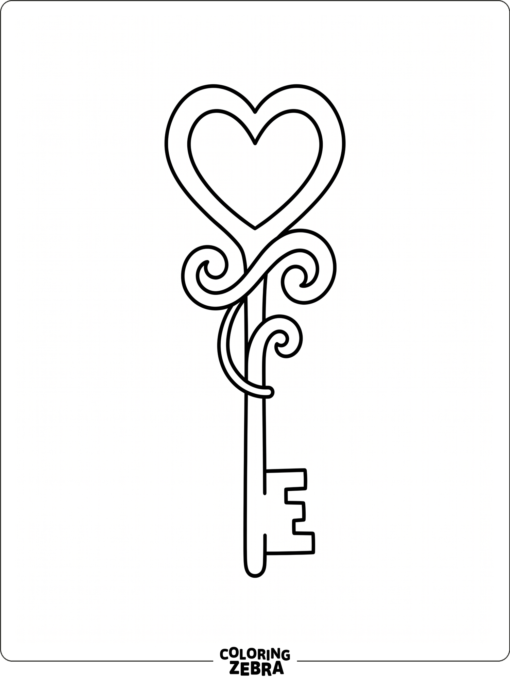 A key with a heart-shaped handle