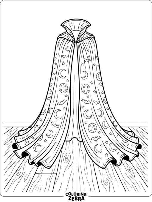 A vampire cloak spread across the floor