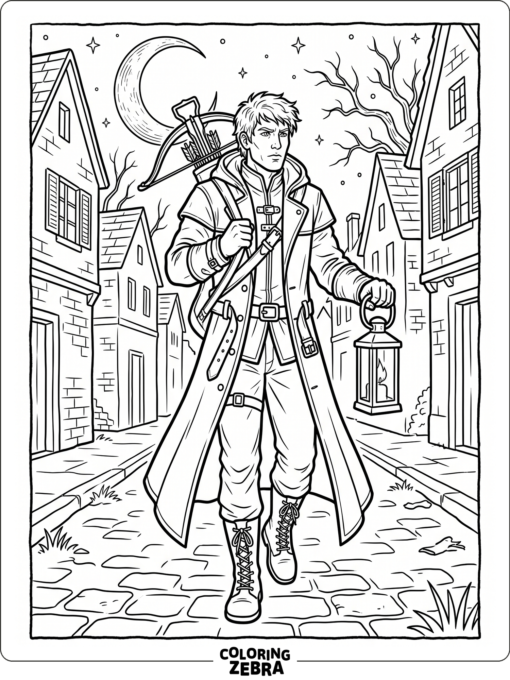 A vampire hunter carrying a crossbow