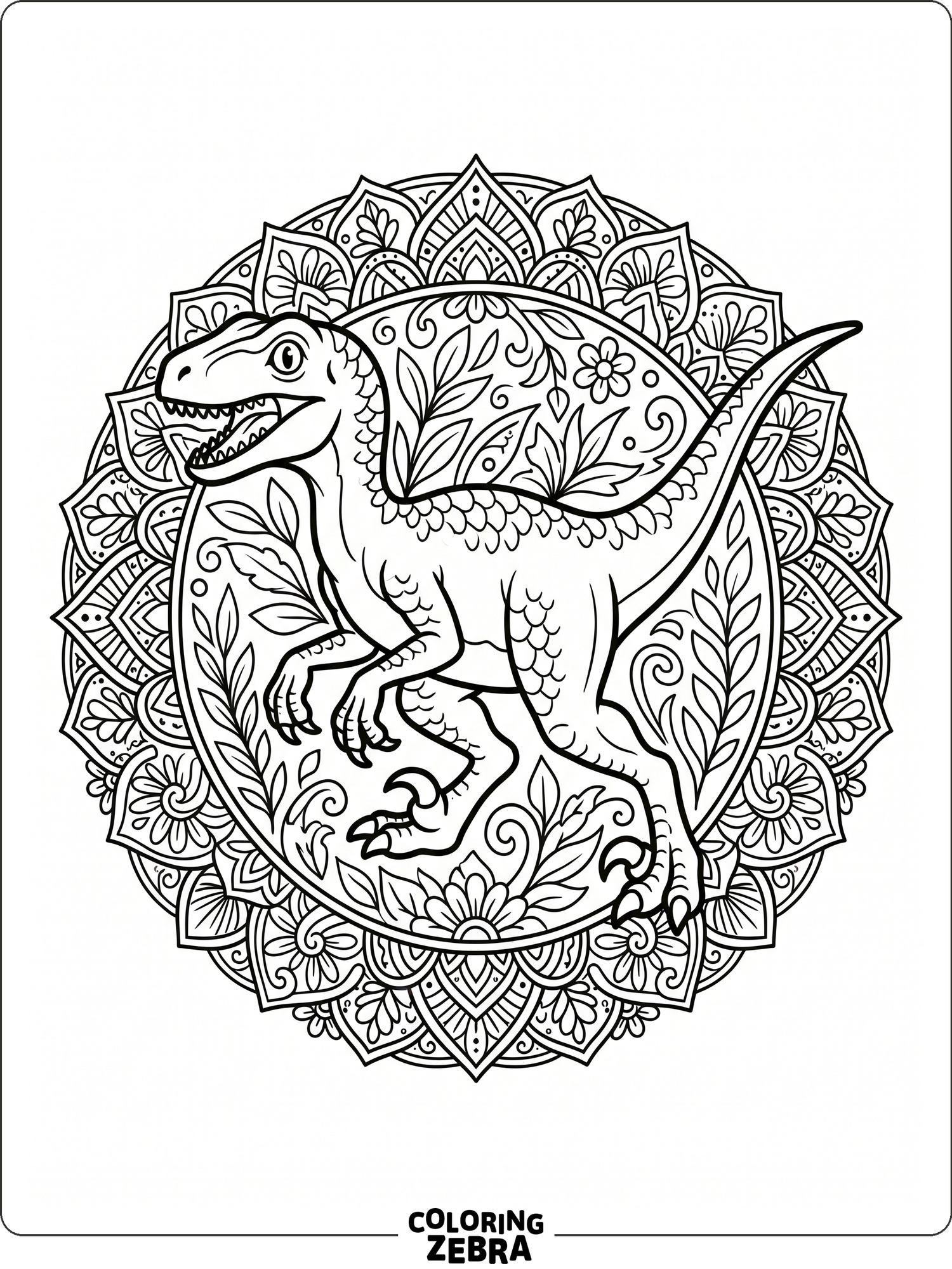 Zebra Raptor 34 Free Velociraptor Coloring Pages - Printable PDF Sheets