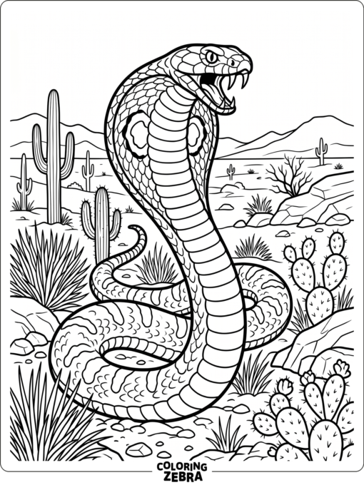 A venomous snake with a raised hood