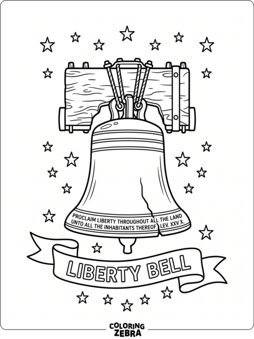 Liberty Bell with a patriotic banner