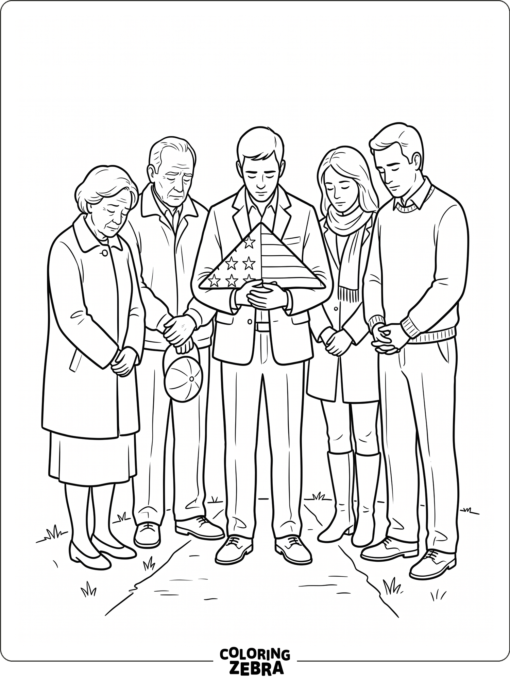 People standing quietly during a moment of silence