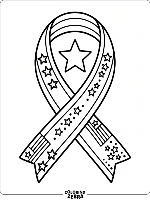 A ribbon with stars and small flag accents