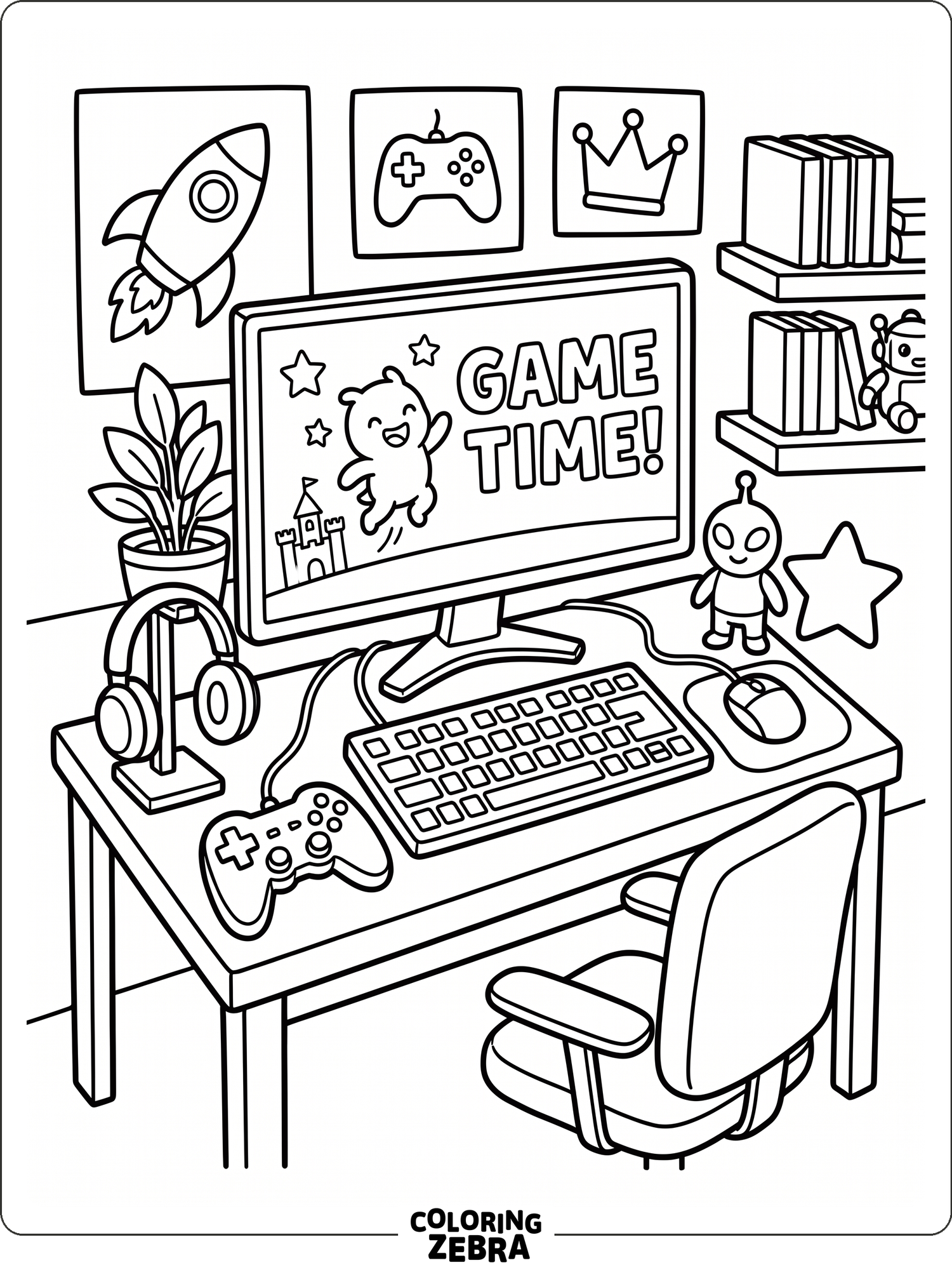 Video games coloring pages for kids