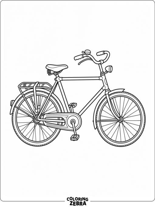 An old-fashioned bicycle with curved handlebars and a rack