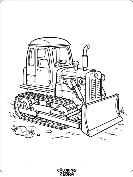 Vintage bulldozer with a rounded cab