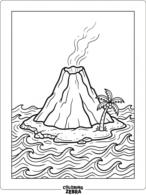 A volcanic island rising from the sea