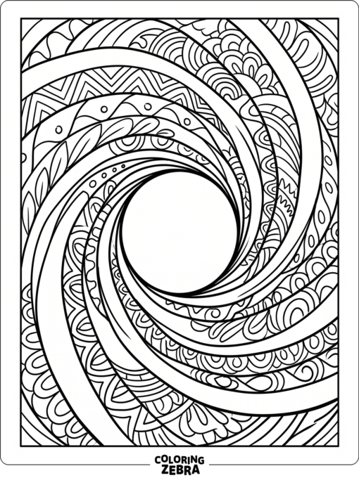 An abstract vortex with curved swirling lines