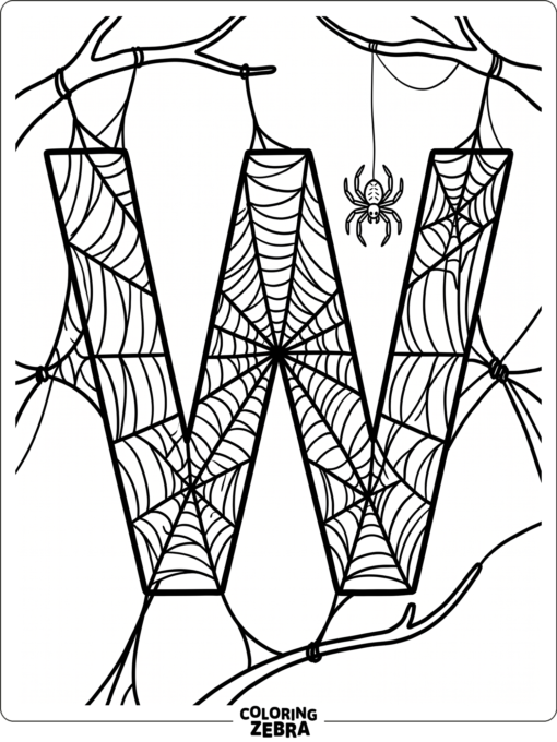 A W shaped like a spider web